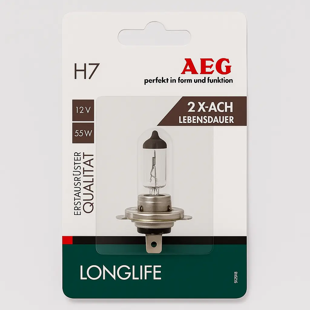 AEG Longlife H7 white car headlight bulb
