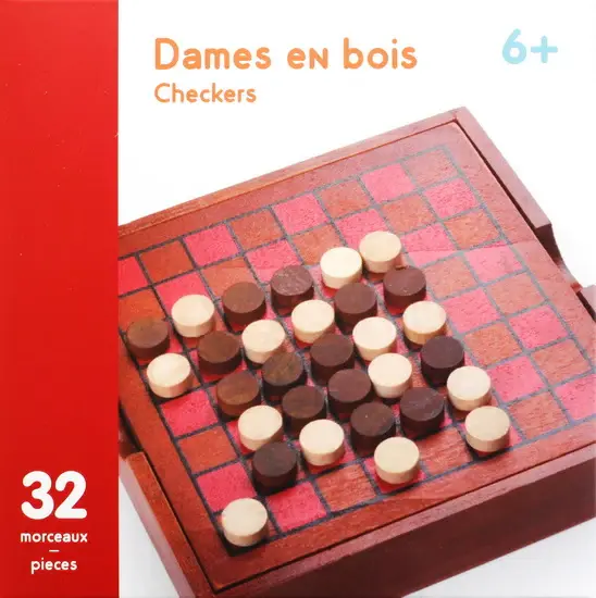 Holz-Damespiel – Kompakt & Reisefreundlich