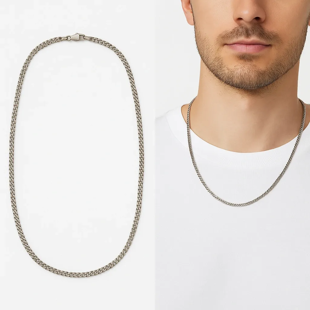 Collier en argent – Chaîne à maillons – 51 cm