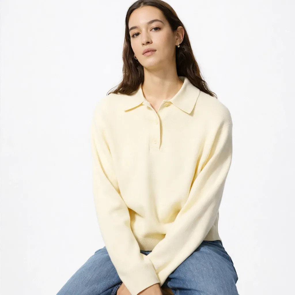 Uniqlo Collared Cotton Top – Relaxed Fit (Size L)