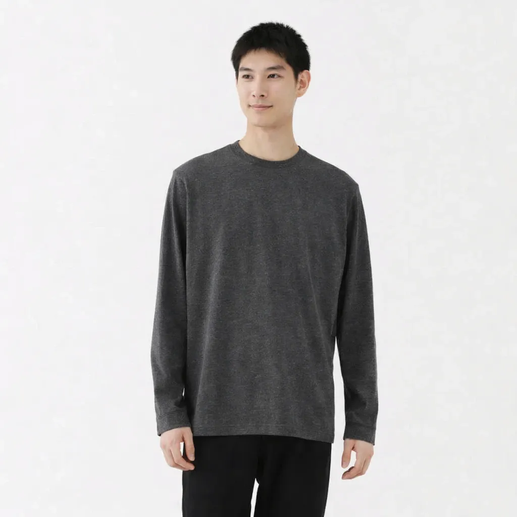 MUJI 無印良品 Brushed Long-Sleeve Crewneck T-Shirt – Size XL (Japan)