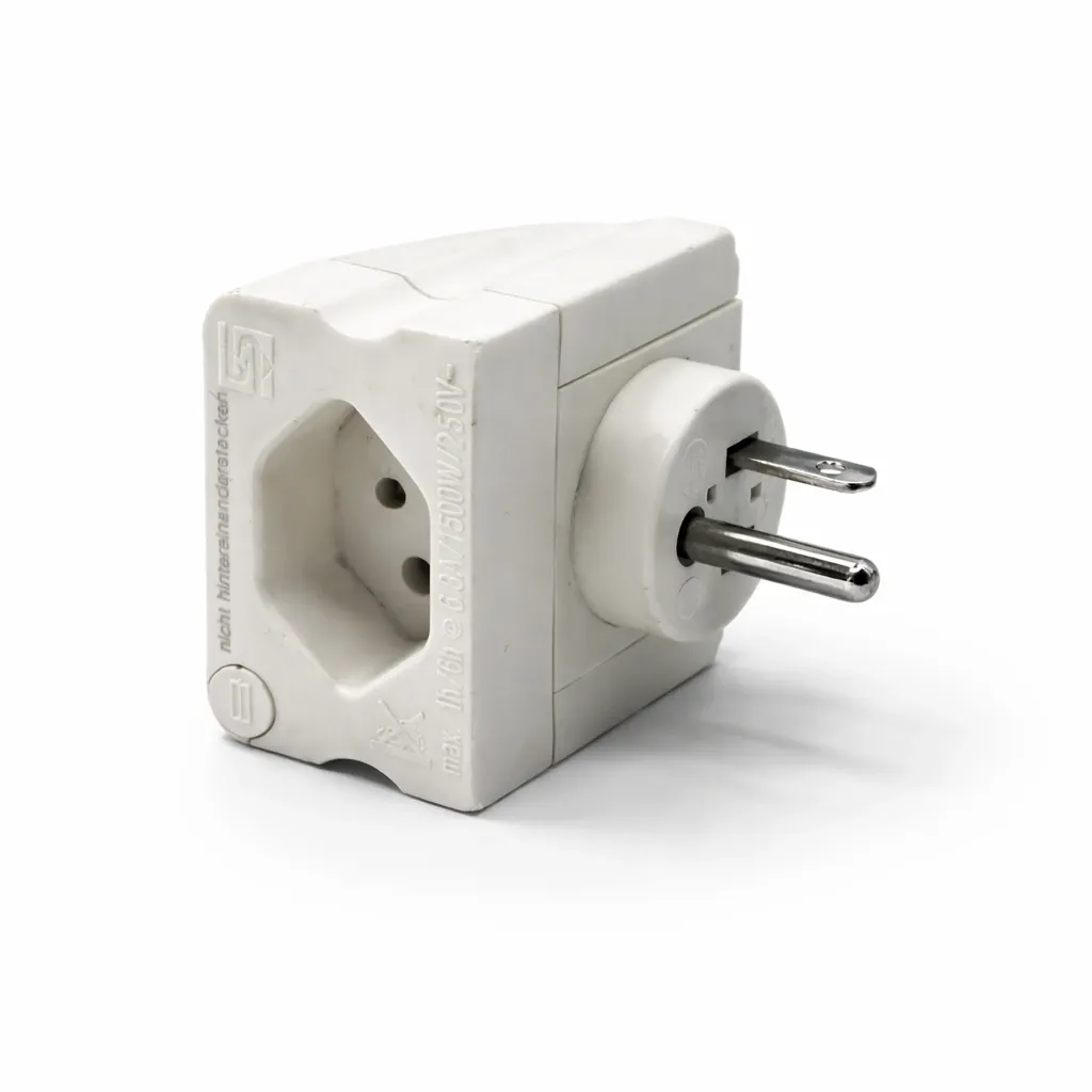 Swiss to USA Plug Adapter (Type J to US) with Fuse – Travel Power Adapter