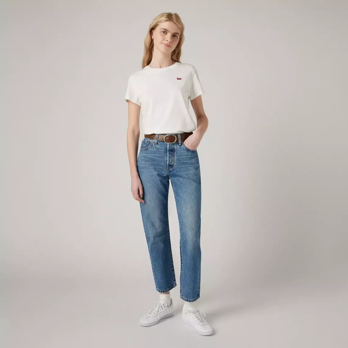 Levi’s 501® Crop Jeans Lewis Medium Indigo – W29 L26 – Straight Fit Button Fly