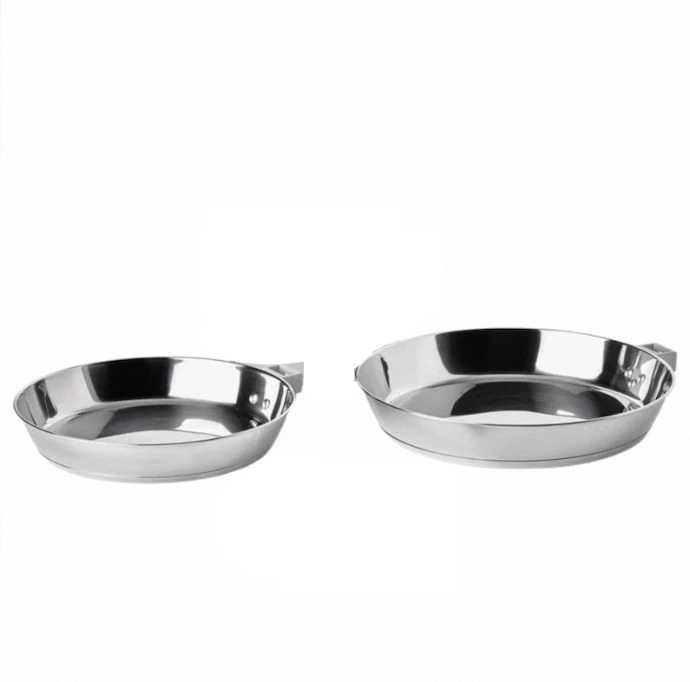 IKEA SLÄTROCKA Ensemble de poêles en acier inoxydable 24 & 28 cm – 2 poêles seulement – Pas de poignée amovible
