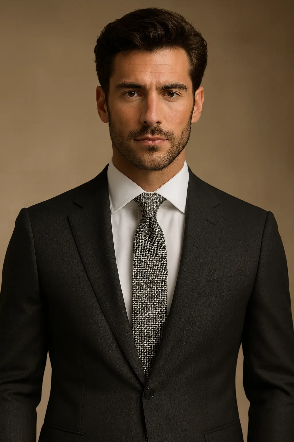 Angelo Litrico Geometric Tie – Black & Grey