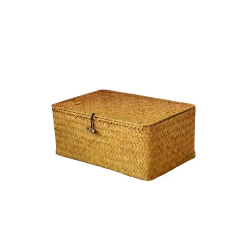 Japanese Straw Lidded Storage Box