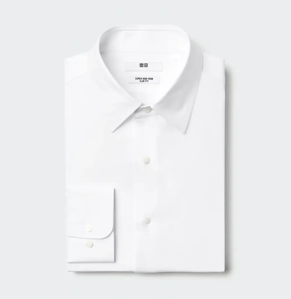 UNIQLO Herrenhemd Super Non-Iron Slim Fit – Weiß (Größe M)