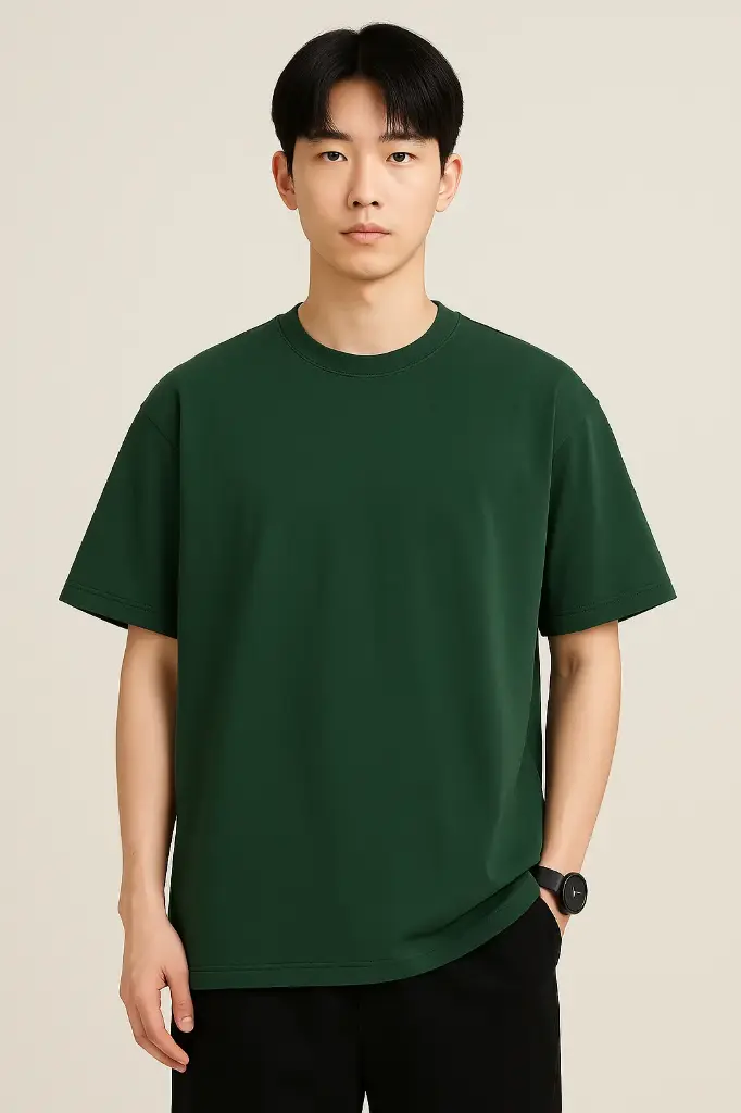 Men’s T-Shirt 100% Cotton – Green, Size 54, Unique Edition