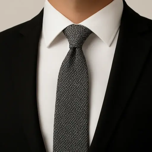 Angelo Litrico Geometric Tie – Black & Grey
