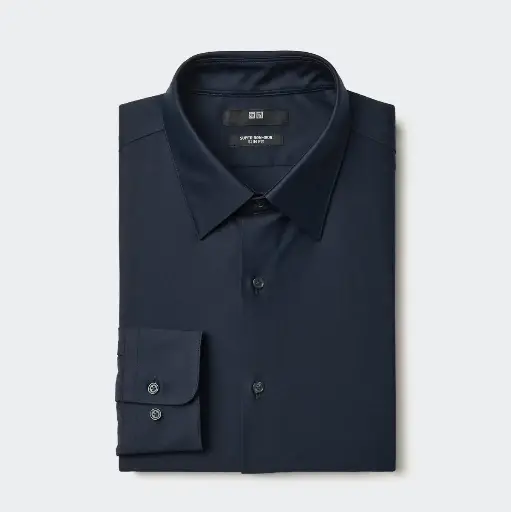 Uniqlo Super Non-Iron Slim Fit Jersey Shirt – Men’s M – Navy